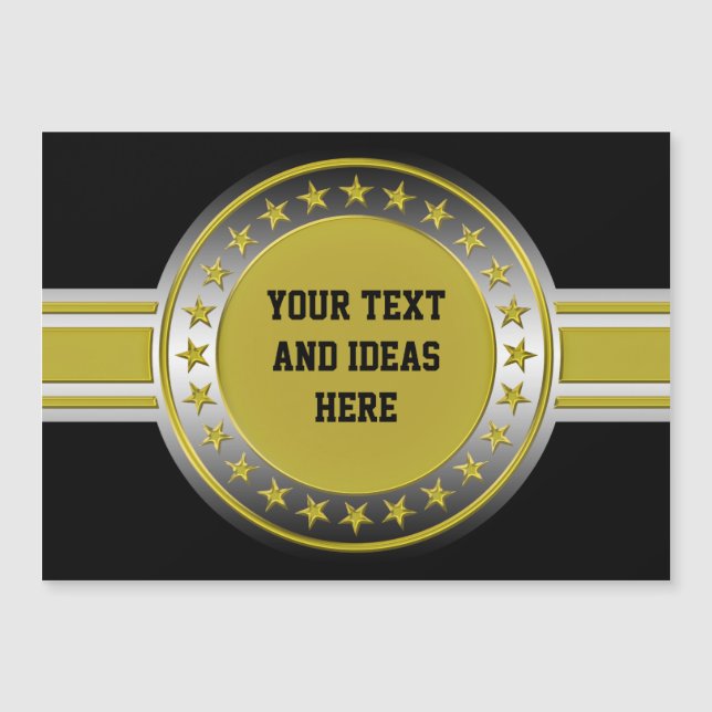 Botón / Banner - Estrellas plata de oro + tu trase (Anverso)