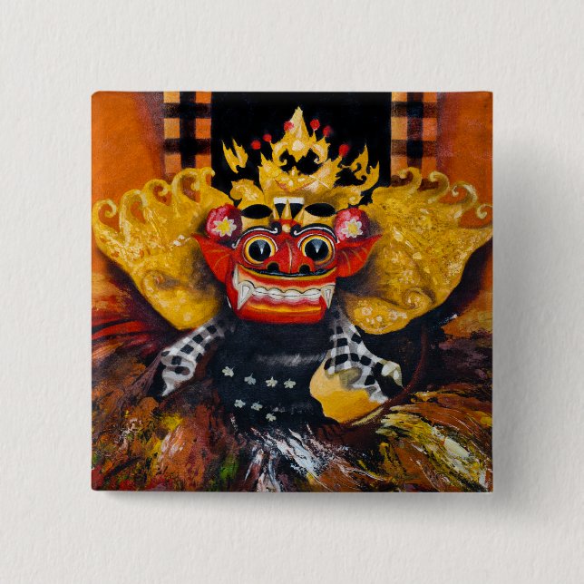 Botón Barong balinés (Anverso)