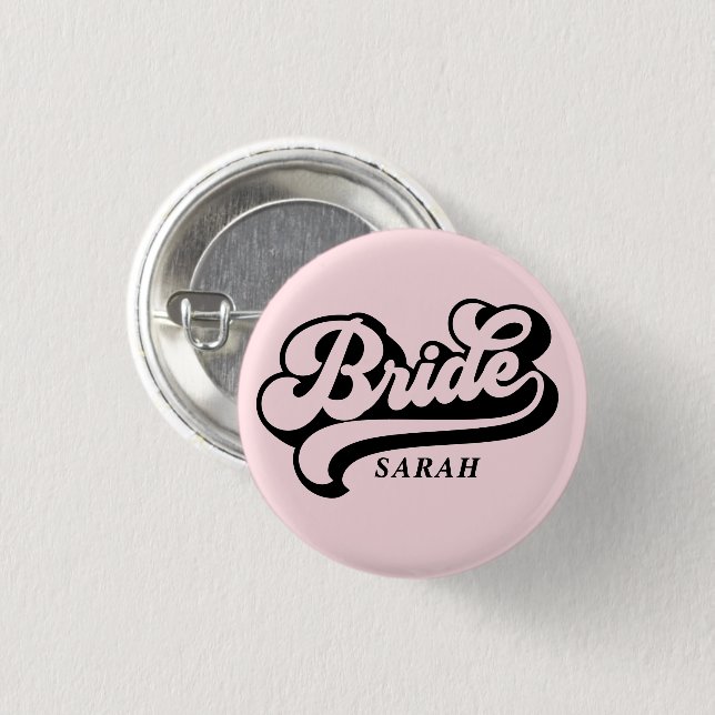 botón Birde Babe Custom Name Badge (Anverso y reverso)