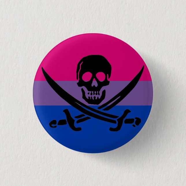 Botón Bisexual de bandera del Orgullo Pirata (Anverso)