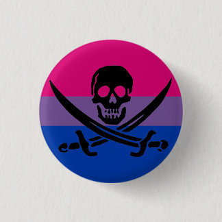 Botón Bisexual de bandera del Orgullo Pirata