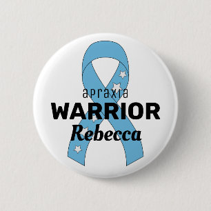 botón blanco Apraxia Warrior Ribbon