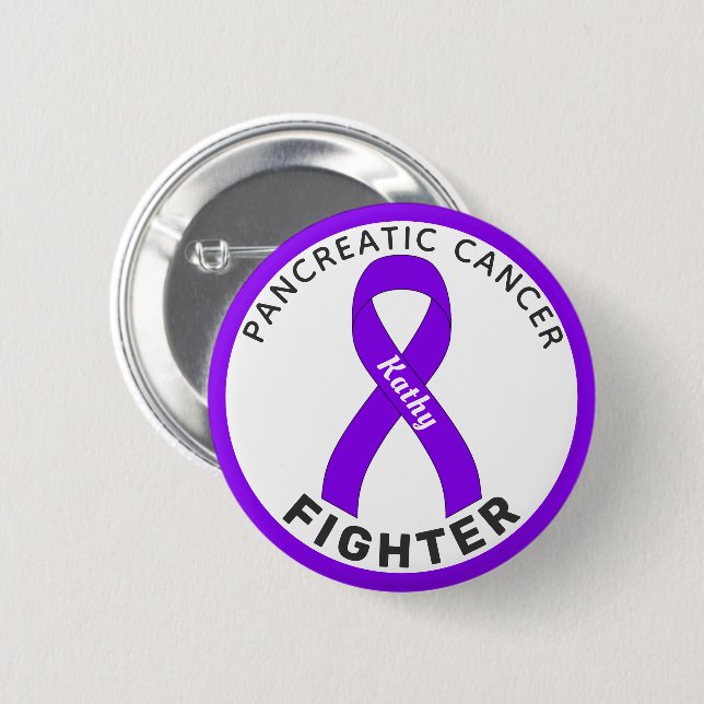 Botón Blanco de Cinta de Lucha contra el Cáncer de (Anverso y reverso)