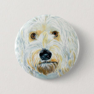 Botón blanco de Labradoodle Maggie