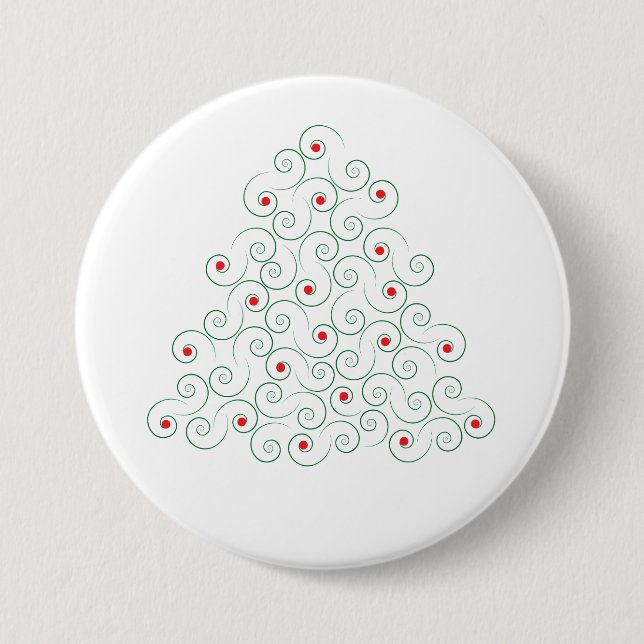 Botón blanco del árbol de Navidad cursi (Anverso)