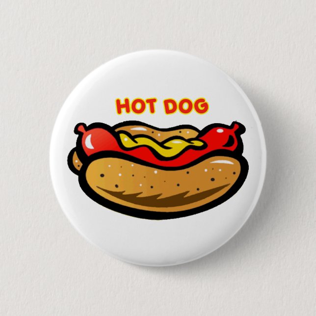 Botón Blanco Personalizado de perro caliente (Anverso)