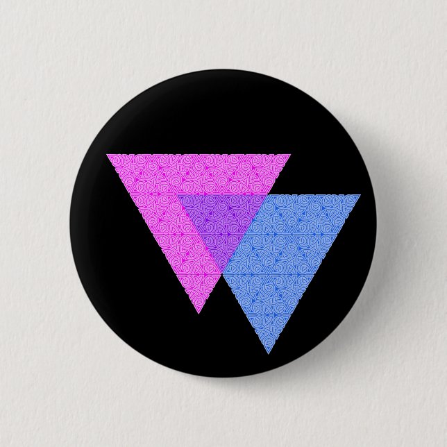 botón Blanco redondo del símbolo del Knot de Bi (Anverso)