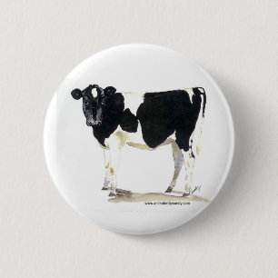 botón blanco y negro de la vaca