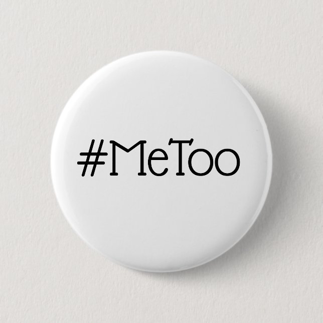 Botón blanco y negro simple del #MeToo (Anverso)