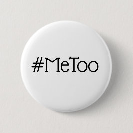 Botón blanco y negro simple del #MeToo