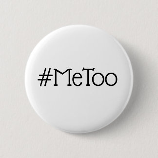 Botón blanco y negro simple del #MeToo