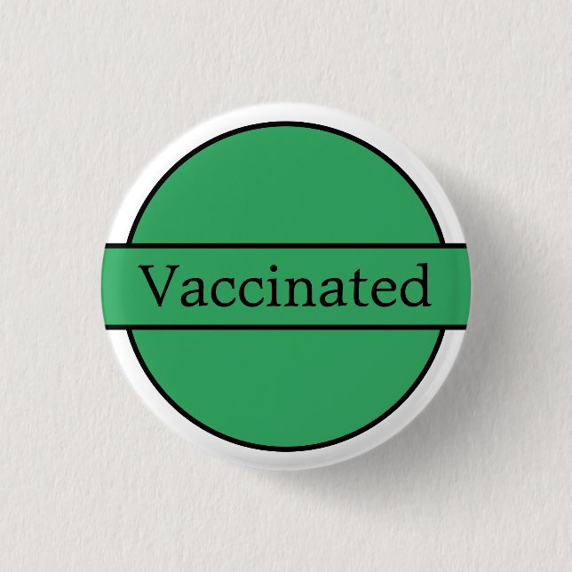 Botón Blanco Y Verde Vacunado (Anverso)