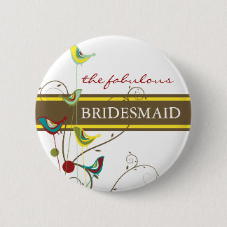 botón Boda Aves De Verano Y Naranjas De BRIDESMAID