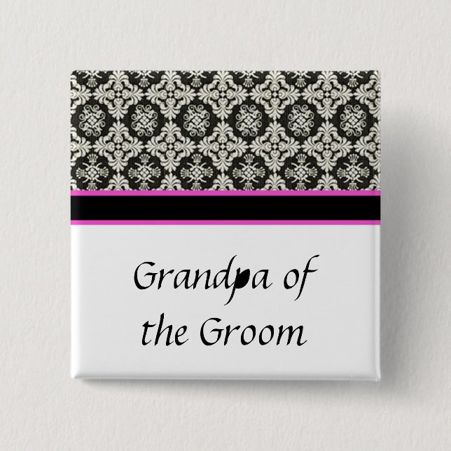 botón boda, damasco negro (Anverso)