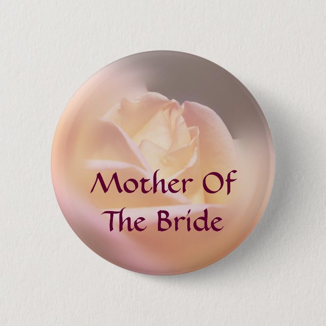 Botón Boda De Flor De Rosa Madre De Novia (Anverso)