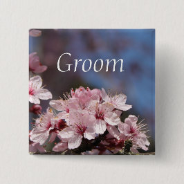 botón boda de flores de cerezo rosa