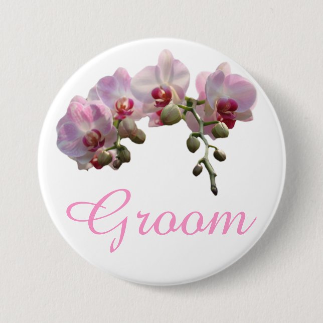 botón boda de flores de orquídeas rosa bonito (Anverso)