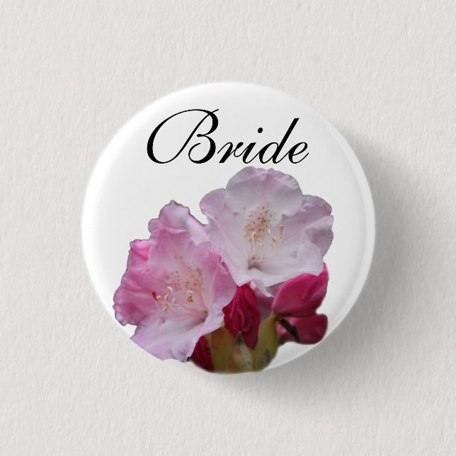 botón boda de flores rododendras rosas (Anverso)