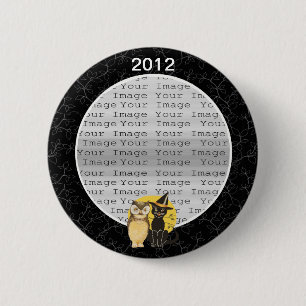 botón Boda de Halloween para gatos y búhos