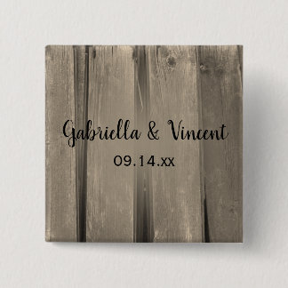 botón Boda de la madera de grano de campo