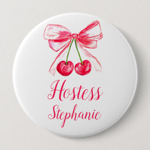 botón Boda de regalo de nombre de Coquette Bow ros