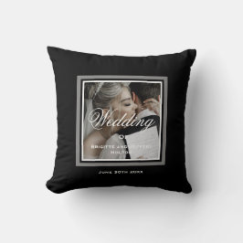 botón boda negro lanzar almohada