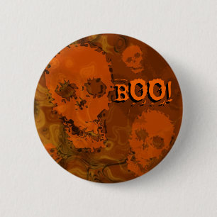 Botón 'Boo!' del Naranja del espectro de cráneos