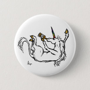 Botón borracho del unicornio