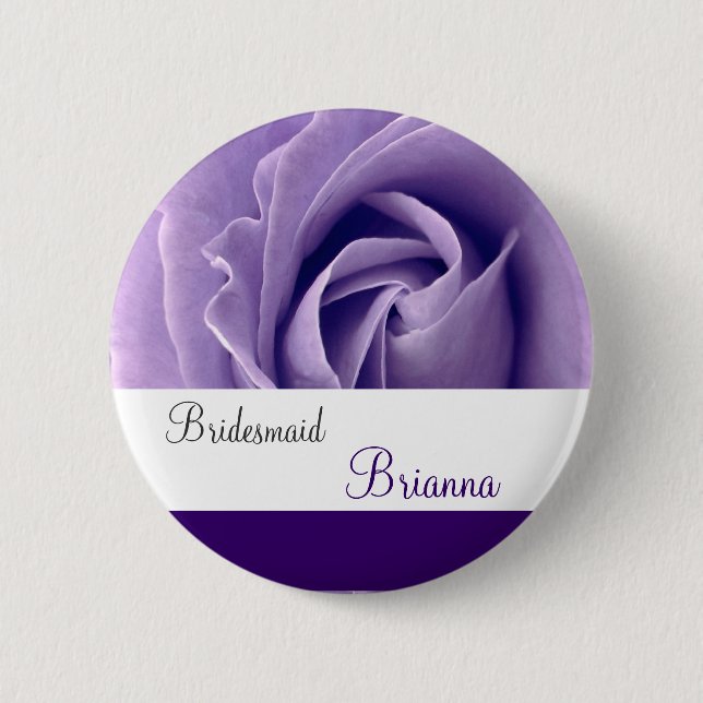 Botón BRIDESMAID con PURPLE Rosa V3 (Anverso)