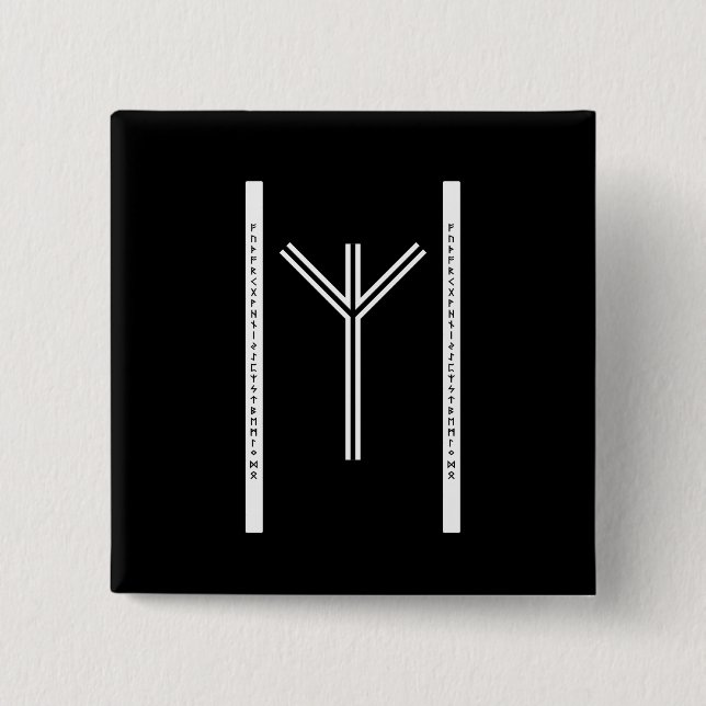 Botón BW de Algiz (redonda) (Anverso)