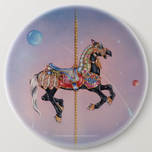 Botón - caballo 1 del carrusel de Petaluma