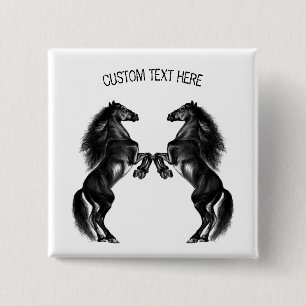botón Caballos negros con texto Personalizado