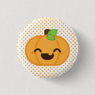 botón Calabaza de Kawaii Jack O Lantern