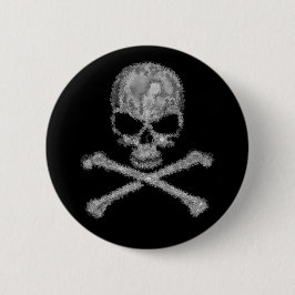 botón Calavera y huesos cruzados