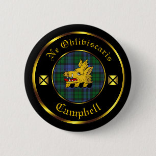 botón Campbell Clan y Tartán