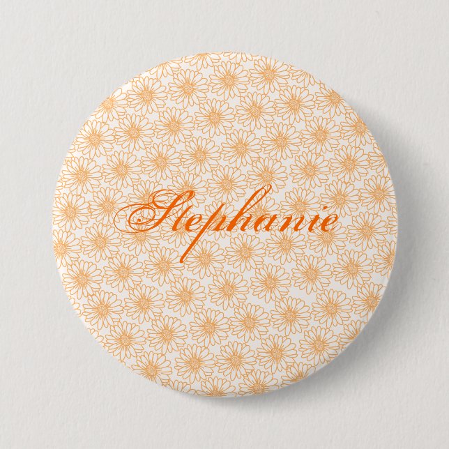 botón Campo de margaritas, flores Naranjas (Anverso)