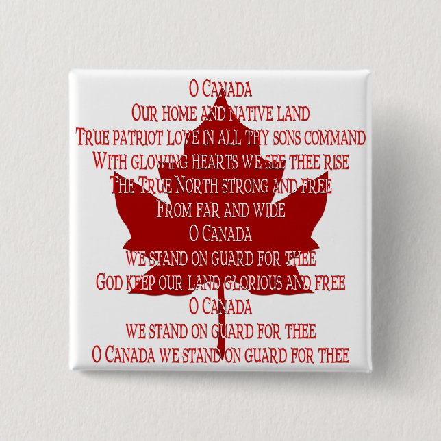 Botón Canada Anthem Canada Souvenirs Canada Gift (Anverso)