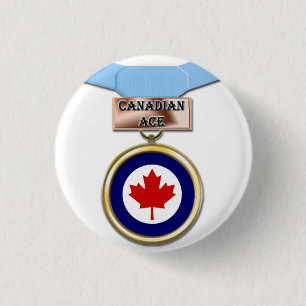 Botón canadiense de la medalla del as