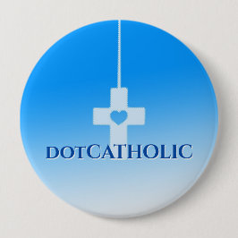 Botón católico azul de 4 pulgadas estilo núm. #350