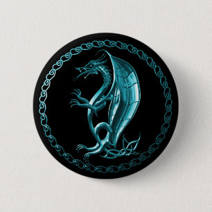Botón céltico azul del dragón
