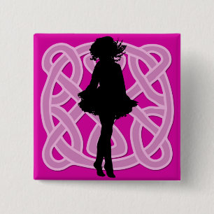 Botón céltico de las rosas fuertes del bailarín