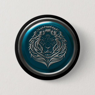 Botón céltico del león del hierro azul