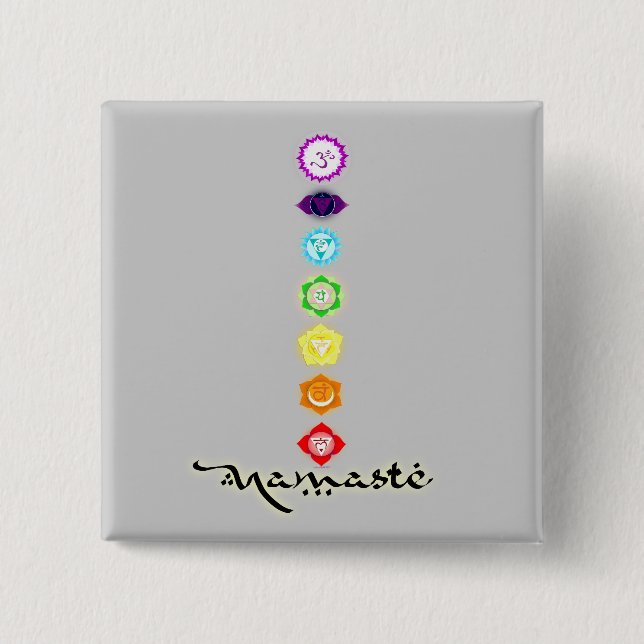 Botón Chakras de Namaste (Anverso)