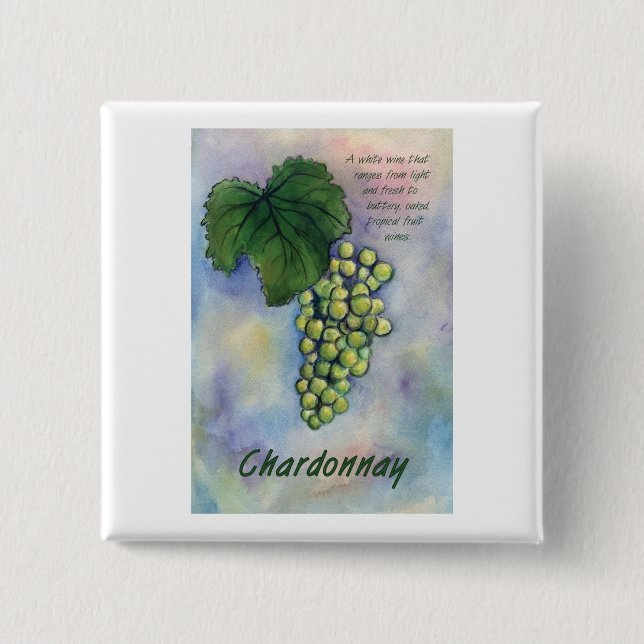 botón Chardonnay Wine Grapes & Description (Anverso)