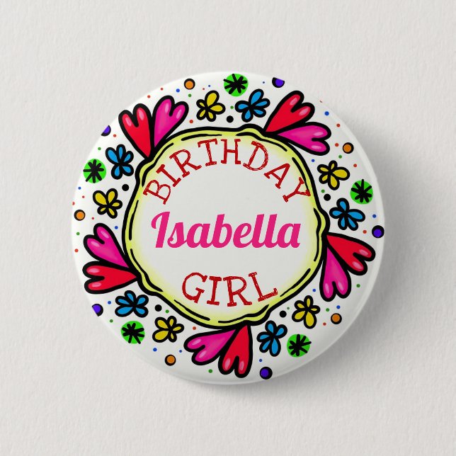 botón Chica de cumpleaños (Anverso)