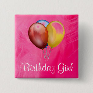 Botón Chica de cumpleaños