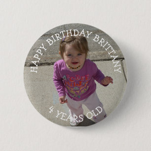 botón Chica de cumpleaños personalizado