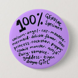 Botón Chica de especímenes de 100% genuino