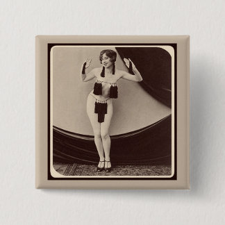 Botón Chica de Flapper de Cute risqué de 1920