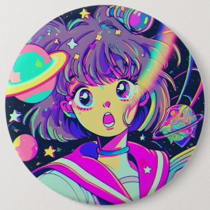 botón Chica de Kawaii Anime